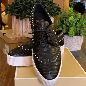 Ash platform tennis shoe